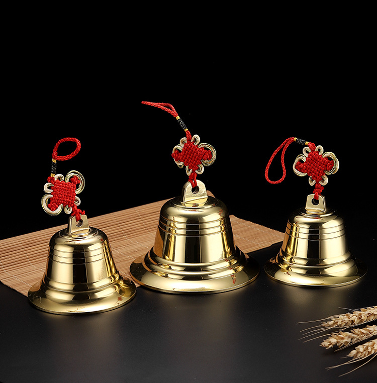铜铃铛 铜钟纯铜风铃 挂件门饰开口小铃铛寺庙佛具工艺品风水摆件