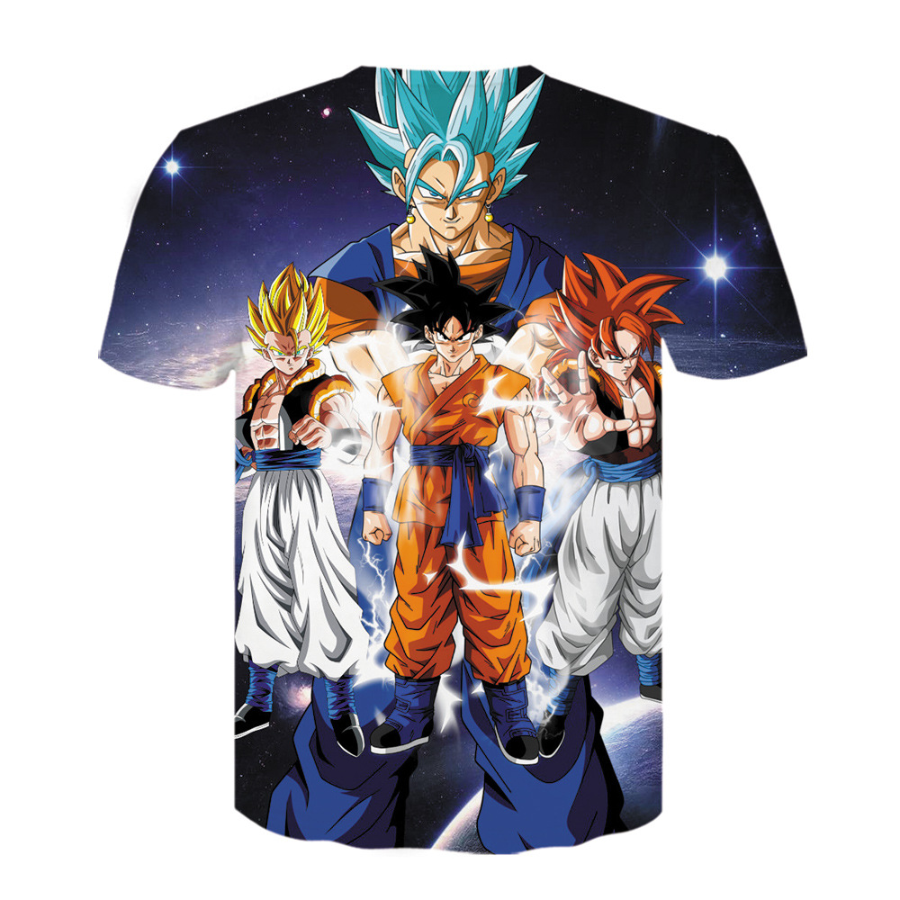 日系3d动漫印花七龙珠衣服运动休闲宽松大码男士短袖t恤