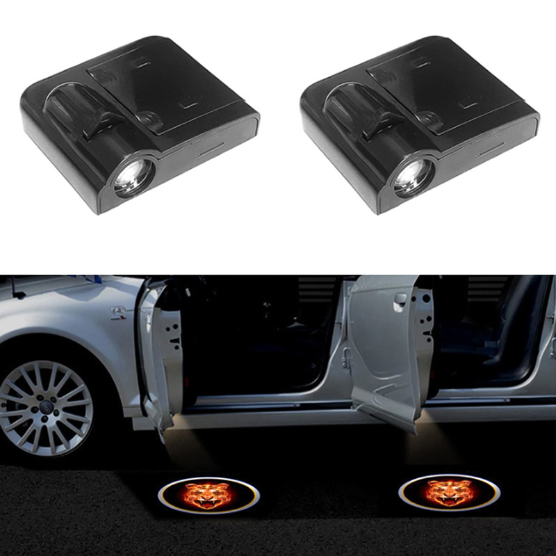 Cross-Border Hot Selling Modified Car Wireless Door Sill Light Car Projection Lamp LED Decorative Light Laser Light