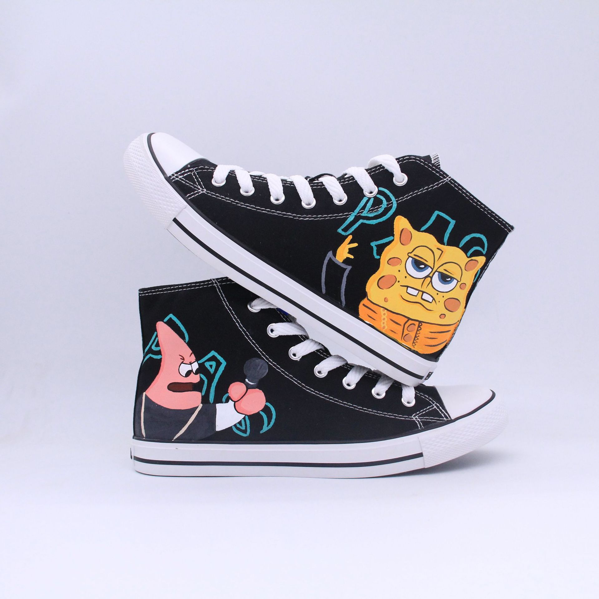 回力手绘鞋高帮帆布鞋官方旗舰店星球涂鸦正品情侣帆布鞋