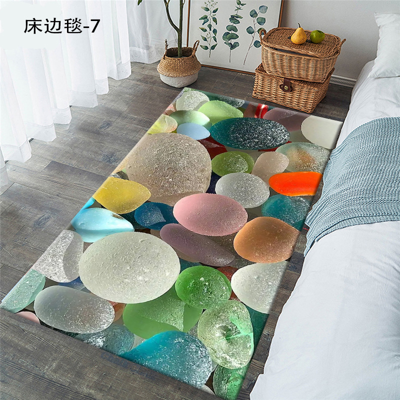 Wholesale 3D Strip Home Bedside Carpet Bedroom Balcony Mat Kitchen Floor Mat Easy Care Washed Delivery Supported