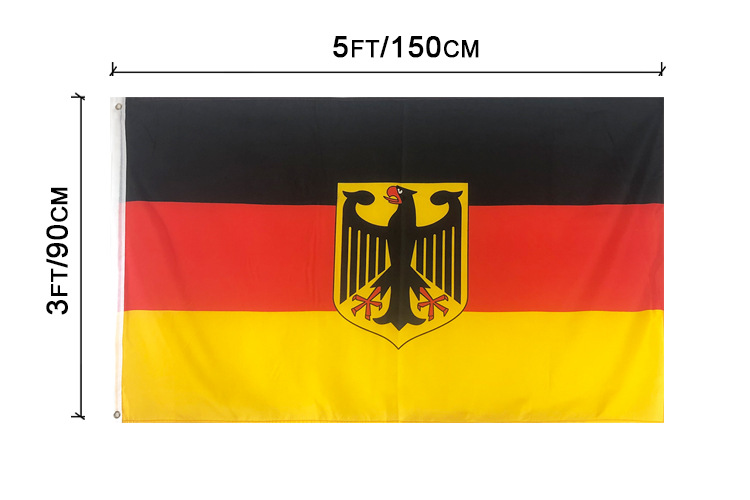 欧洲德国老鹰旗帜germany flag 白腰加铜扣100d工厂批发