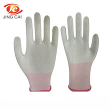 厂家批发PU白色毛胚手套 机械制造针织棉浸胶手套 棉质浸胶手套