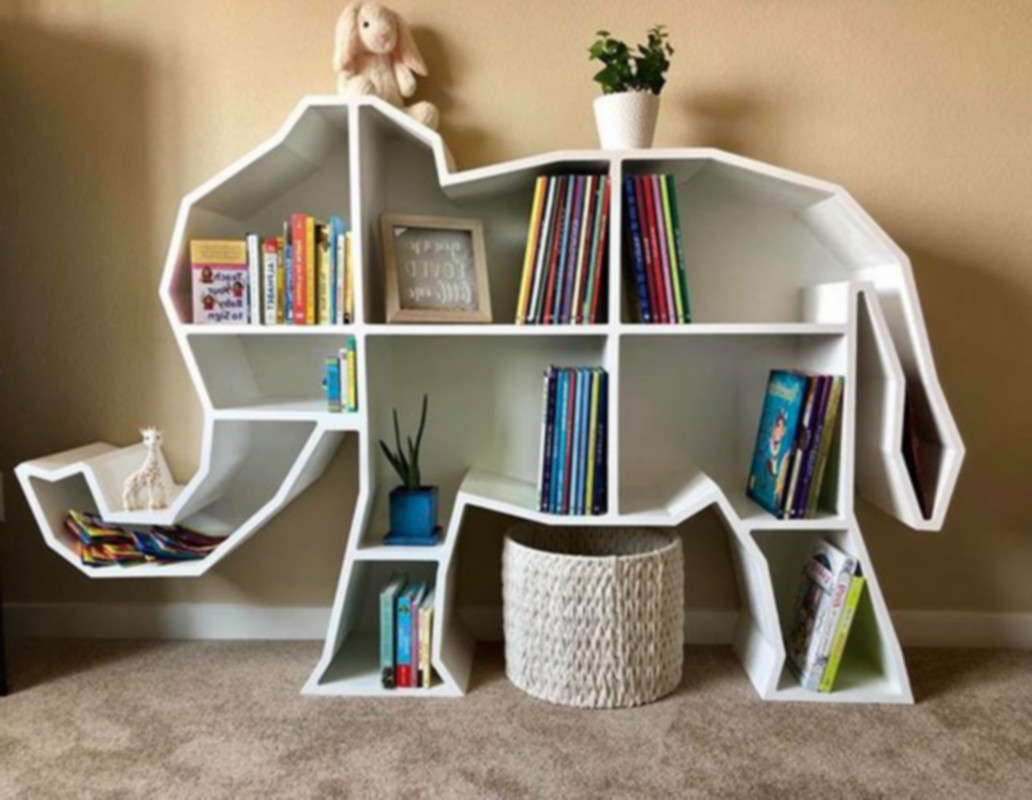 简约大象长颈鹿软装装饰架幼儿园早教动物造型储物书架橱窗展示架