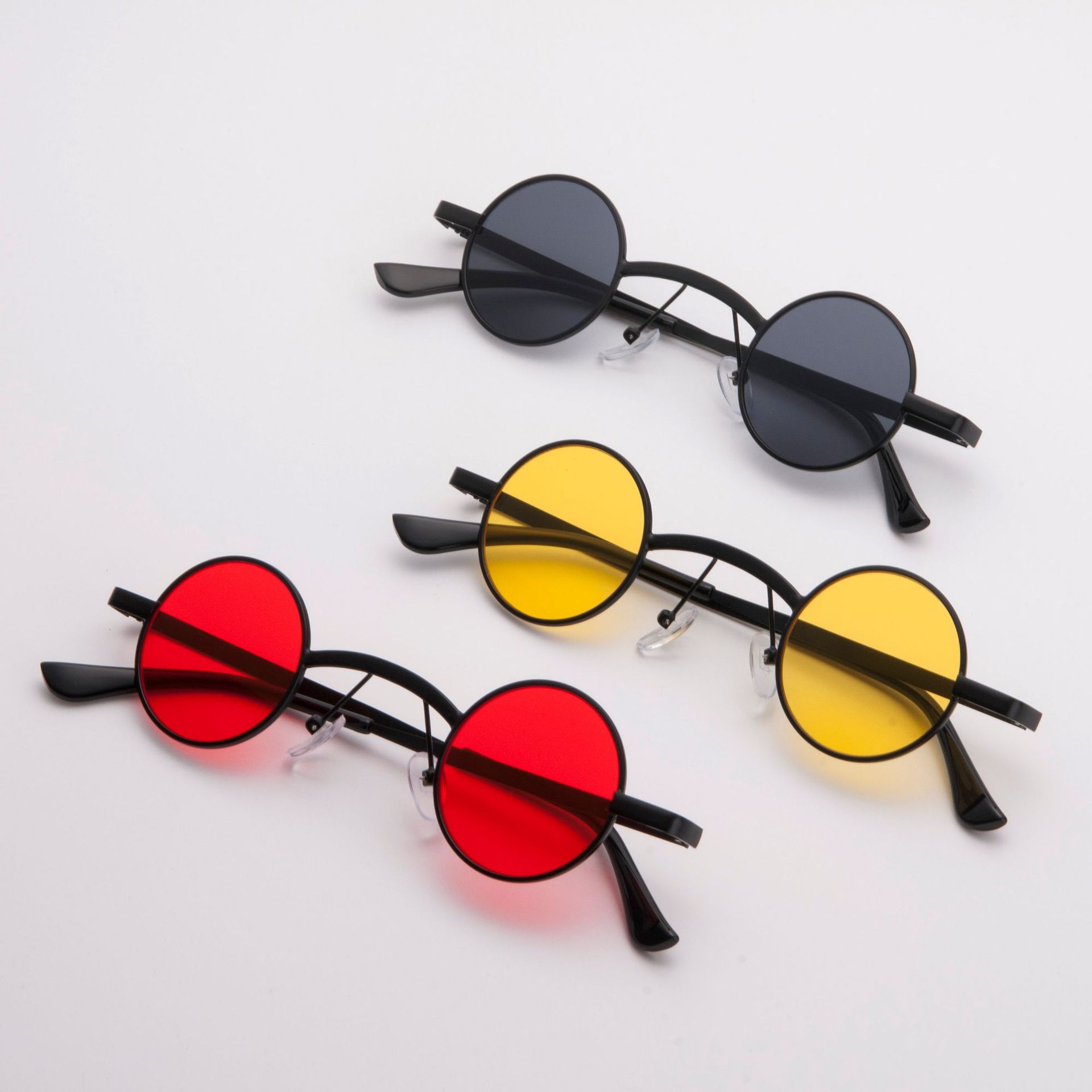 新款超小圆框复古个性墨镜男女款网红同款街拍太阳镜蹦迪眼镜潮男