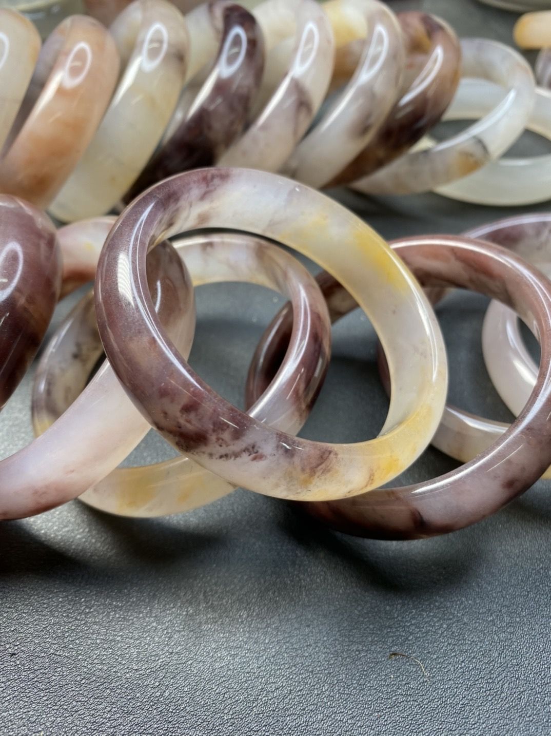 东玉真品玉镯新疆金丝玉紫罗兰玉镯饰品首饰送礼礼品