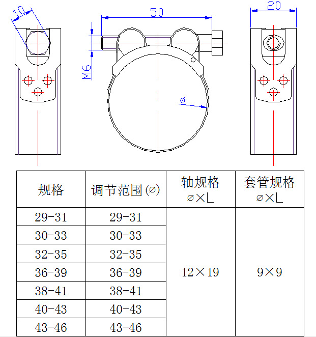 欧式铁镀锌强力喉箍 双头强力卡箍 双螺丝卡箍 316不锈钢强力卡箍