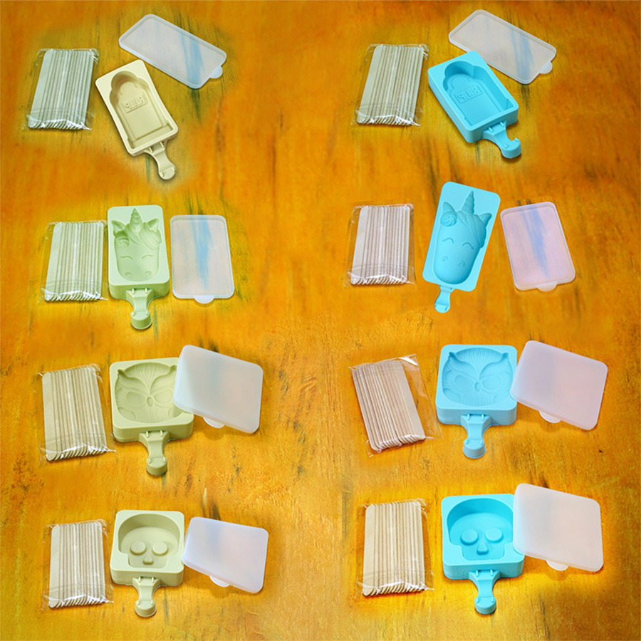 新品硅胶冰棒模牛奶雪糕 硅胶冰淇淋冰棍模具雪糕冰激凌居家用品