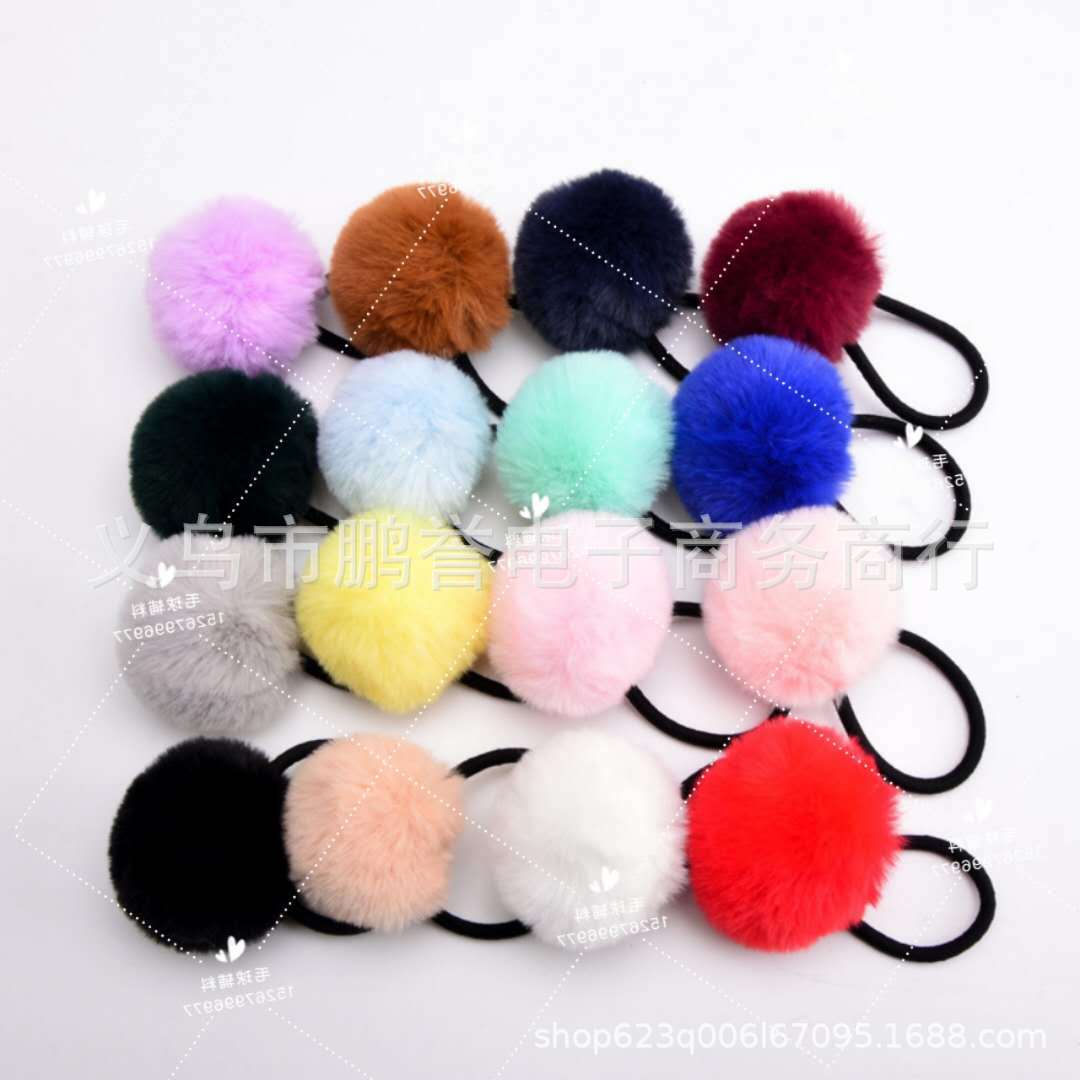 factory direct supply first-hand supply imitation rabbit hair ball fake hair ball headwear ornament accessories clothing accessories hair ring