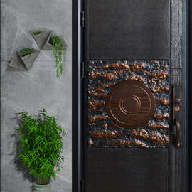 弘瑞甲级铸铝门进户型防盗安全门厂家直销仿红木门金属门铁门