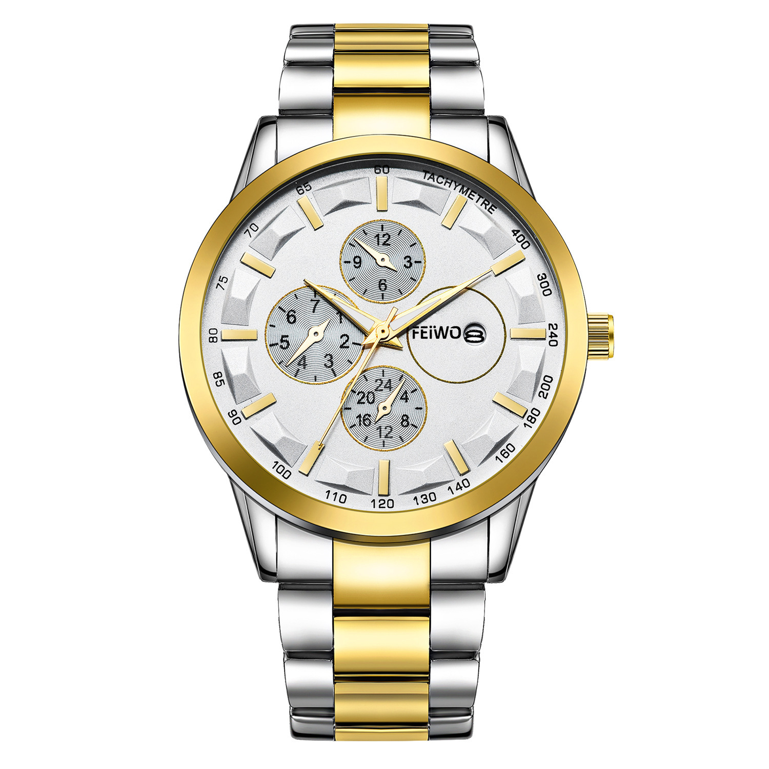 飞沃/feiwo手表 男士时尚商务运动 防水 日历 非机械 爆款 夜光表