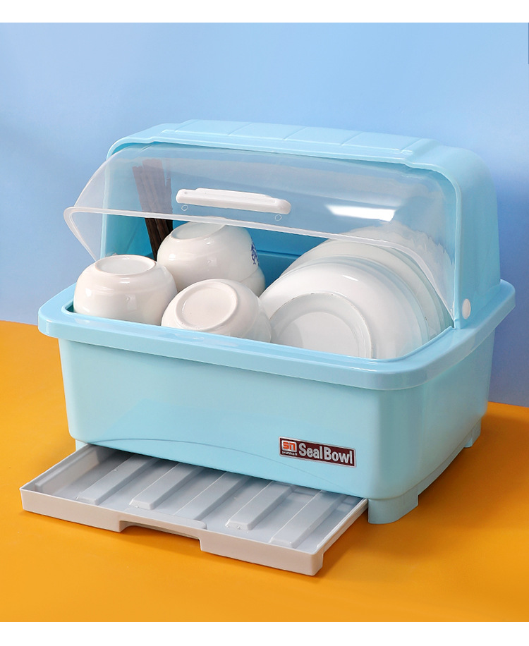 厨房碗柜塑料大号带盖沥水架放碗架置物架装碗箱碗碟架碗筷收纳盒