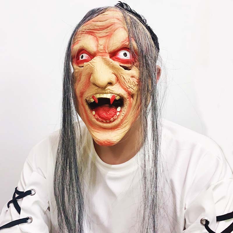 万圣节恐怖搞带发面具丧尸款面具怪舞会装扮演出