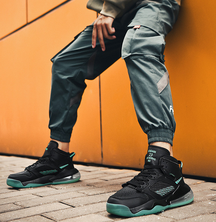 男鞋高帮md气垫篮球鞋耐磨超纤运动跑步透气耐磨学生鞋aj4流川枫