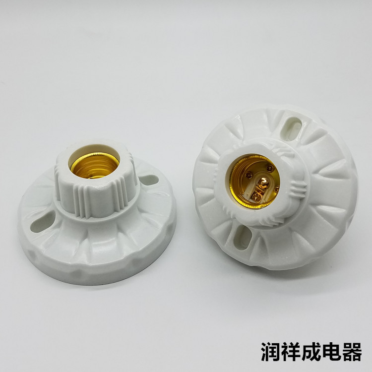 e27螺口灯头灯座 10公分直径胶木阻燃平灯座 圆形灯口平灯头