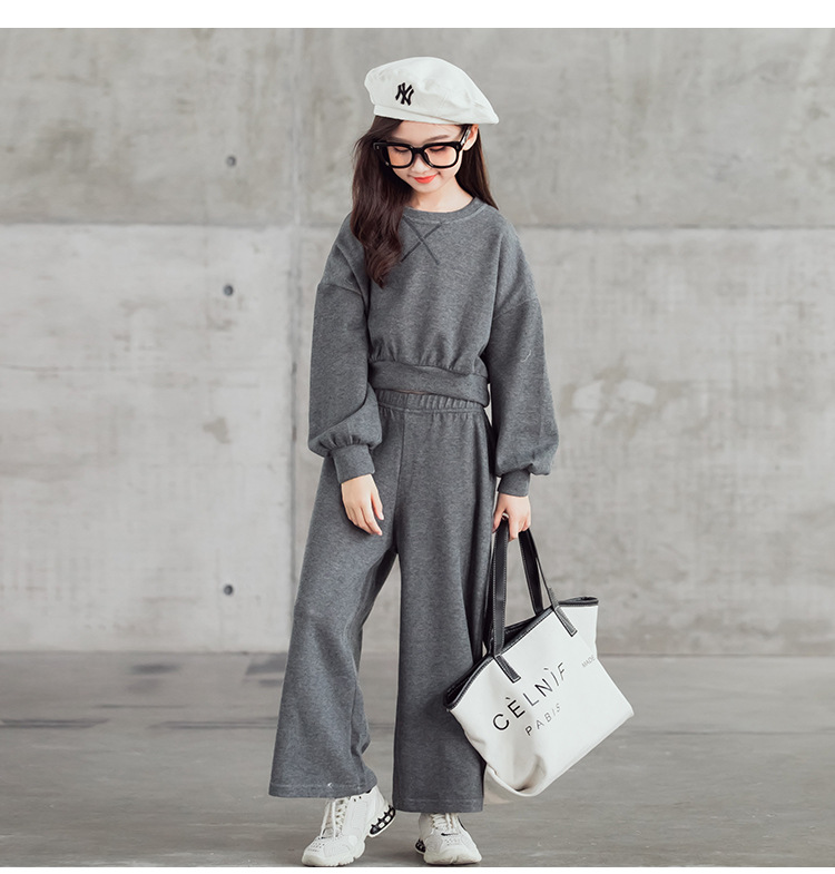 女童套装春装韩版2022新款宽松中大童简约休闲儿童两件套童装代发