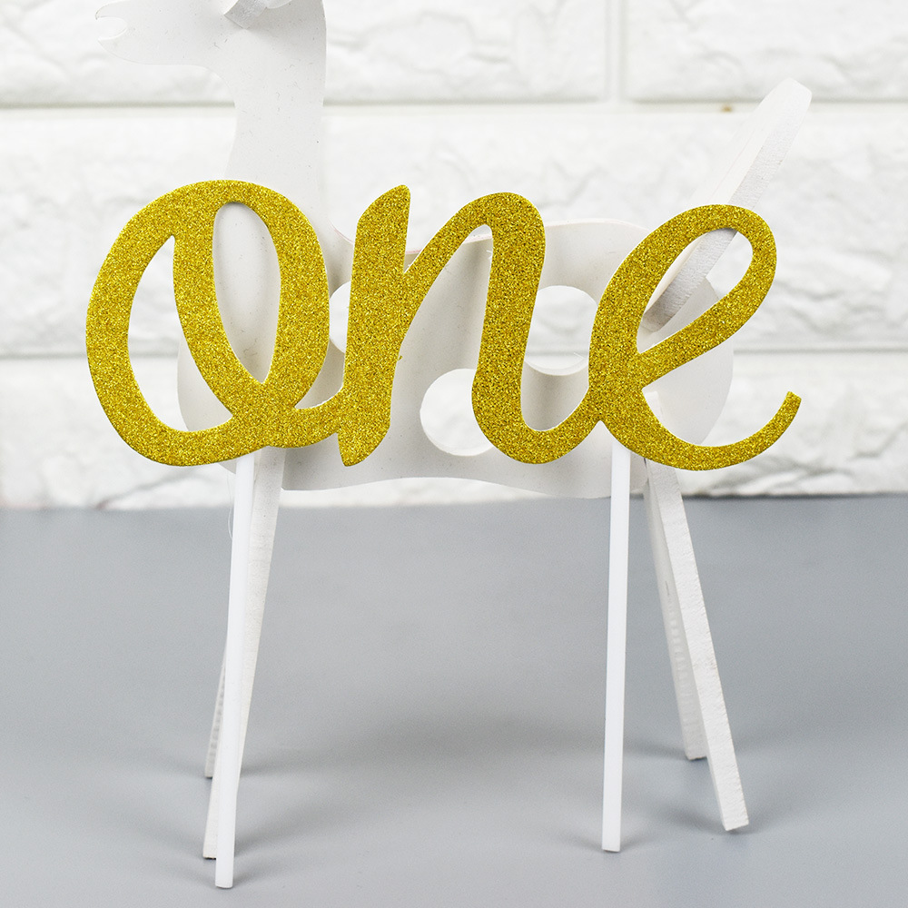 one two蛋糕装饰插牌宝宝1岁插牌 2岁插签宝宝生日宴装饰插签批发