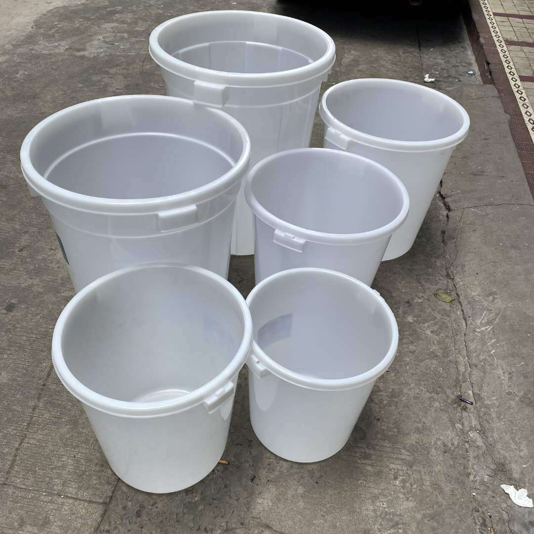 供应江门120l塑料大白桶 圆形塑胶大水桶 酿酒发酵胶桶带盖子