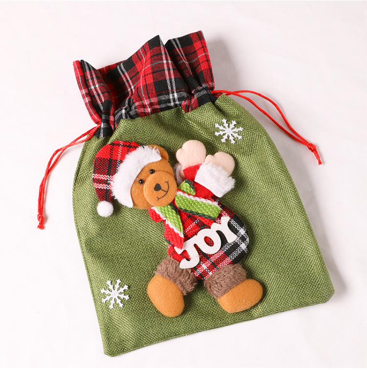 圣诞节苹果袋礼物袋手提袋成人儿童小朋友装饰拉绒礼品袋节日道具