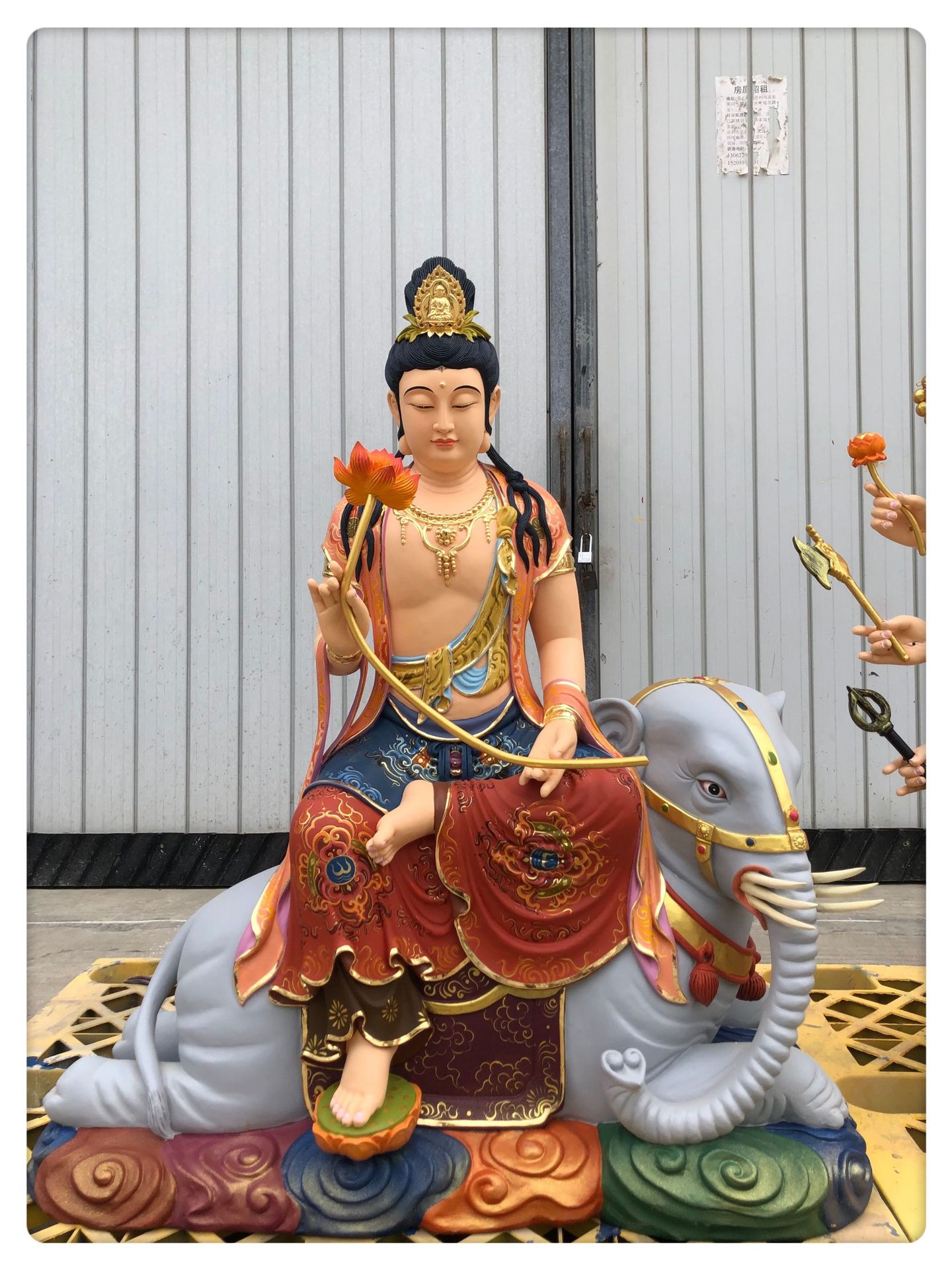 寺庙佛像汽车漆彩绘文殊普贤菩萨