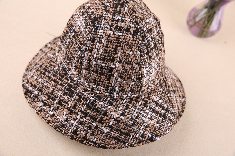 Women's New Autumn and Winter Plaid Trendy Chanel Style Bucket Hat