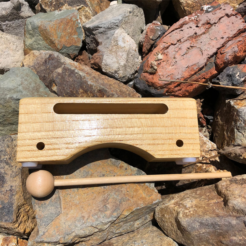 专业奥尔夫打击乐器 小号木枕 椿木原木方梆子 幼儿园敲击乐玩具