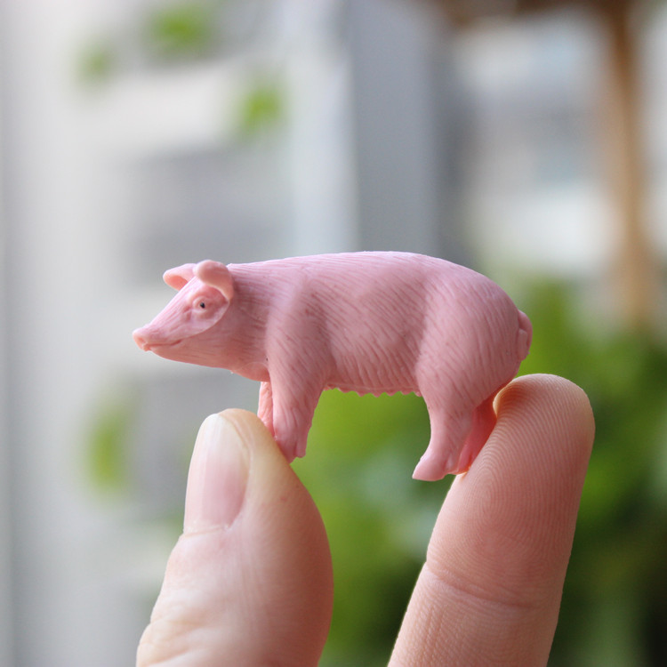 仿真迷你小猪模型摆件 农场pvc小猪动物场景 微缩景观肥猪摆件