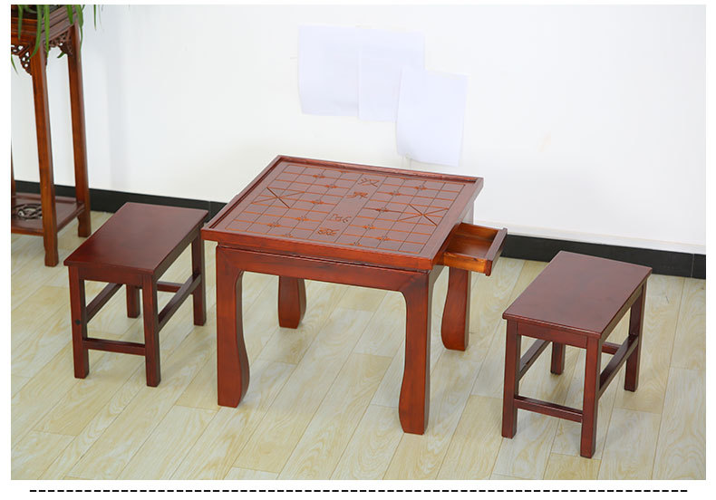 定制象棋桌 家用老年人休闲围棋桌子 老榆木象棋围棋桌