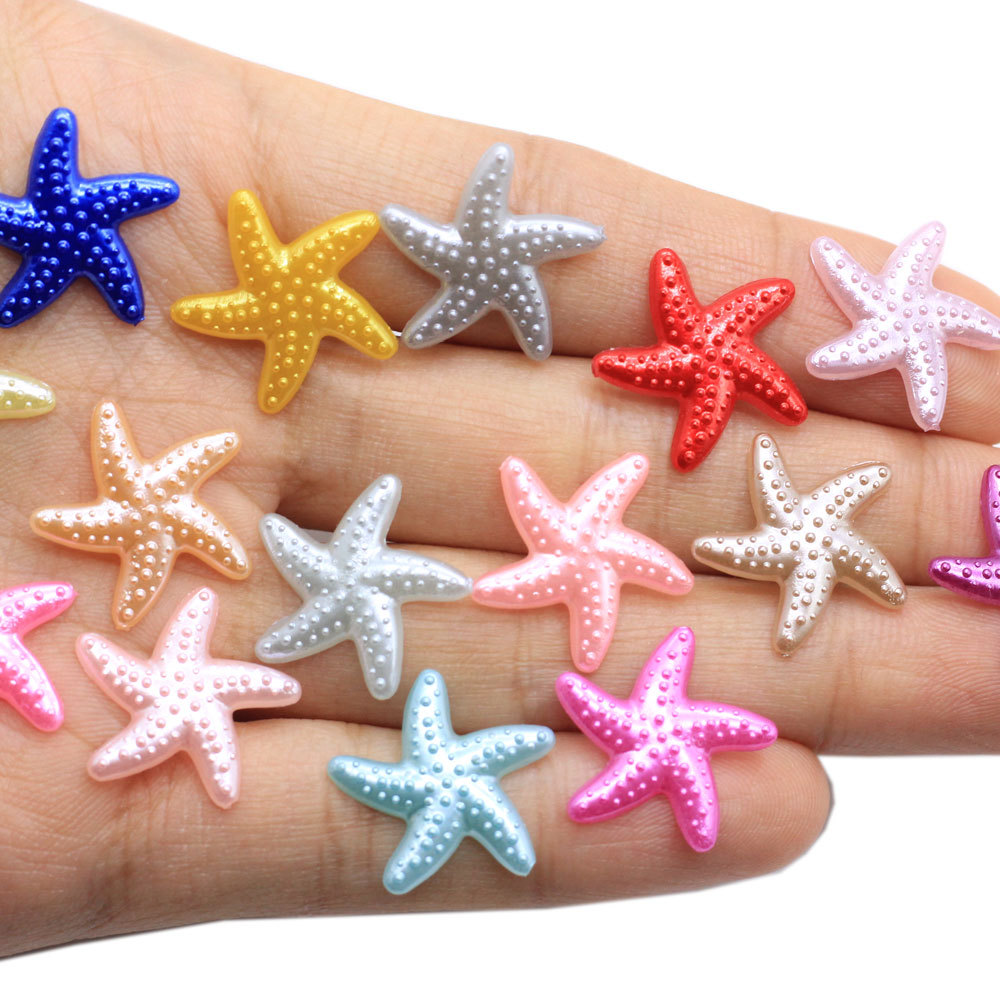 跨境货源diy奶油胶手机壳装饰仿珍珠海星diy头饰配件材料