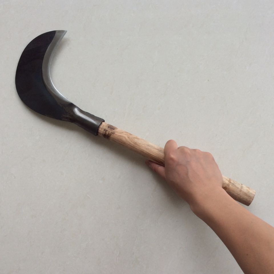 月牙镰刀农用镰刀户外砍柴刀割草刀头草镰园林镰刀锰钢镰刀刮草刀