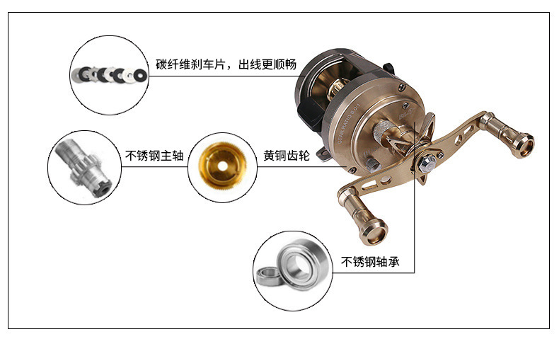 得趣新款鼓轮 cnc精加工军刀jh路亚鼓轮 跨境eaby 铝合金侧盖