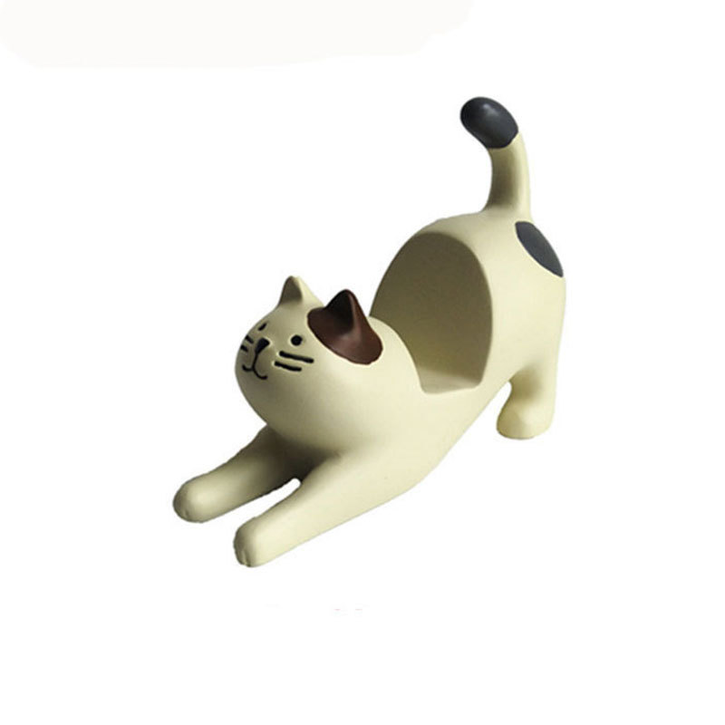 树脂猫咪手机架平板支架可爱的妖娆猫 猫猫手机支架 小猫摆件桌面