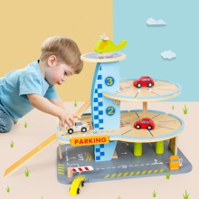 木制仿真停车场玩具儿童车辆飞机模型宝宝益智幼儿园体验中心配套