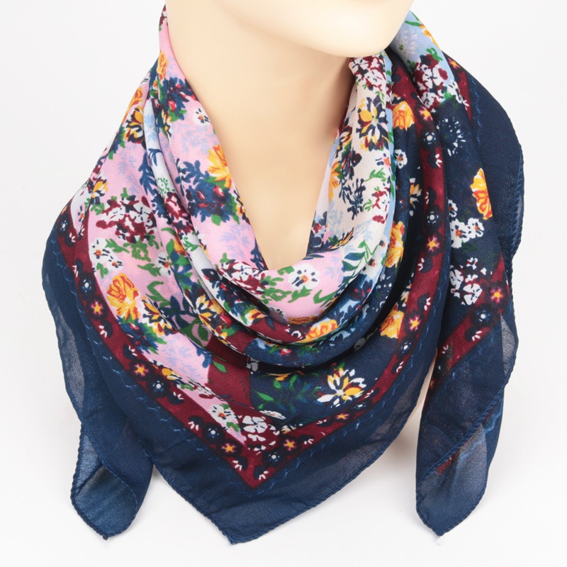 85cm Cotton and Linen Square Scarf New Autumn and Winter Warm Scarf Printed Cotton Scarf Ethnic Style Shawl Headcloth