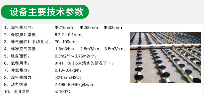 曝气器 微孔曝气头橡胶膜片曝气盘污水处理生物池厂家供应