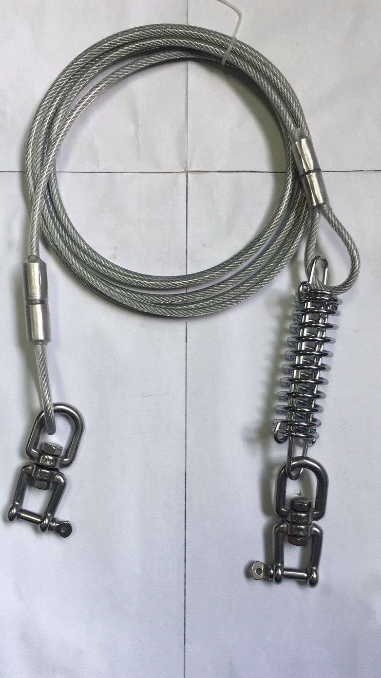 双头拴狗绳牵引绳中小型犬转环加长钢丝绳铁链防咬断狗链子牵狗绳