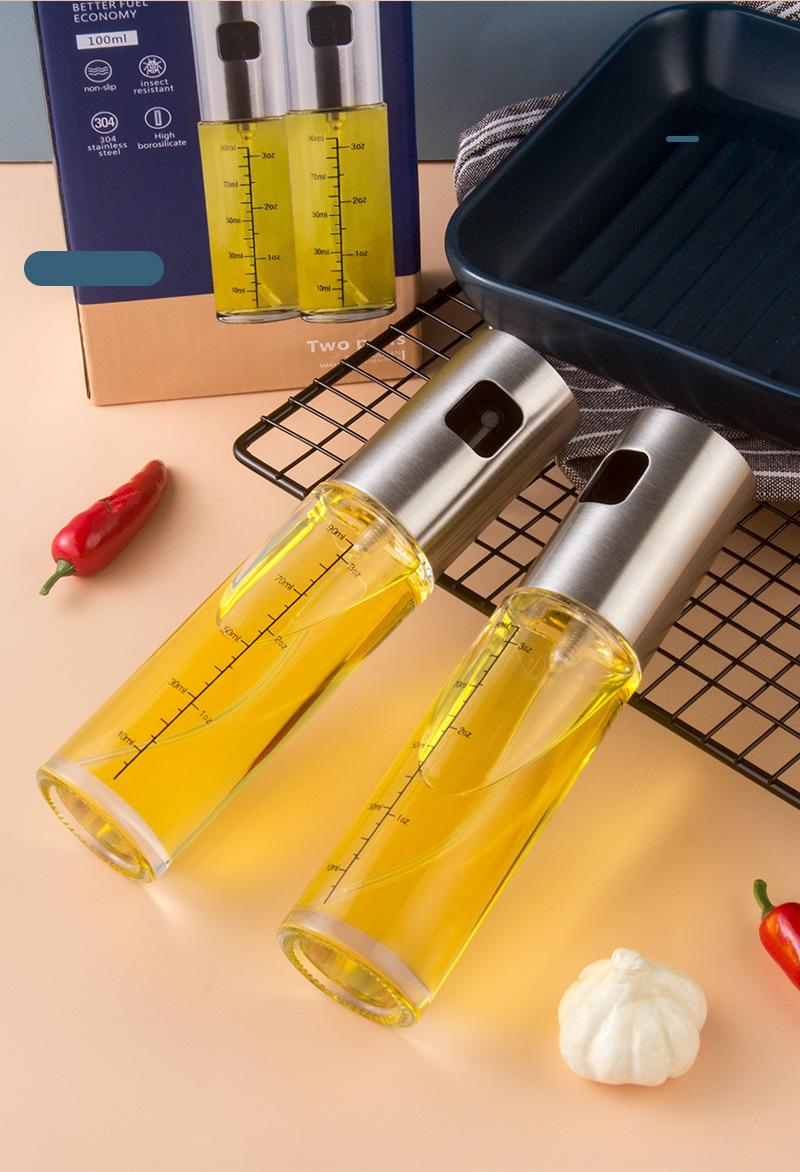 304不锈钢喷油瓶气压式烧烤健身厨房食用油喷雾橄榄油喷雾控油壶