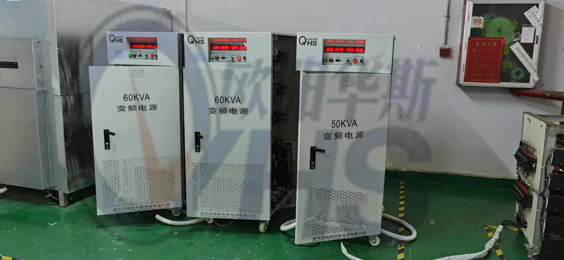 测试老化中老客户回订三相60kva变频电源|测试空调|立式|挂式空调