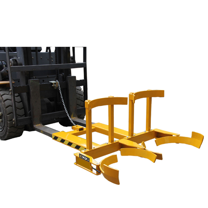 dg800叉车属具塑料胶桶卸具抱箍式双桶抱桶器夹桶器搬运夹油桶夹