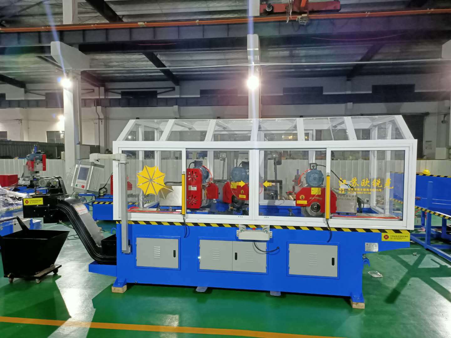 张家港俊德定制三头锯多头锯 定制玻璃罩无噪音特制三锯头厂家