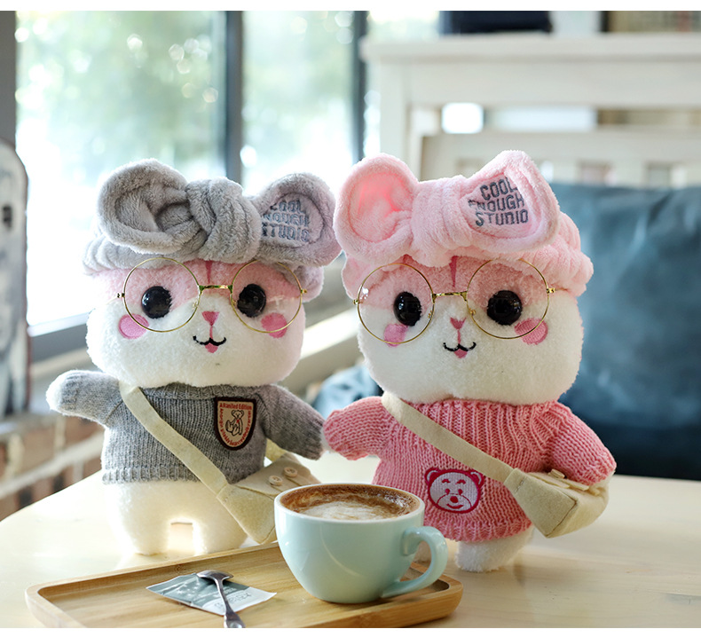 小仓鼠公仔网红玻尿酸仓鼠玩偶毛绒玩具生日礼物情侣一对布娃娃