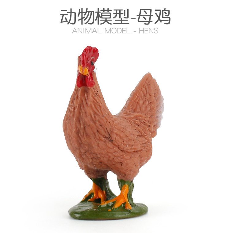跨境静态仿真家禽母鸡手办模型儿童认知农场动物微观桌面摆件玩具