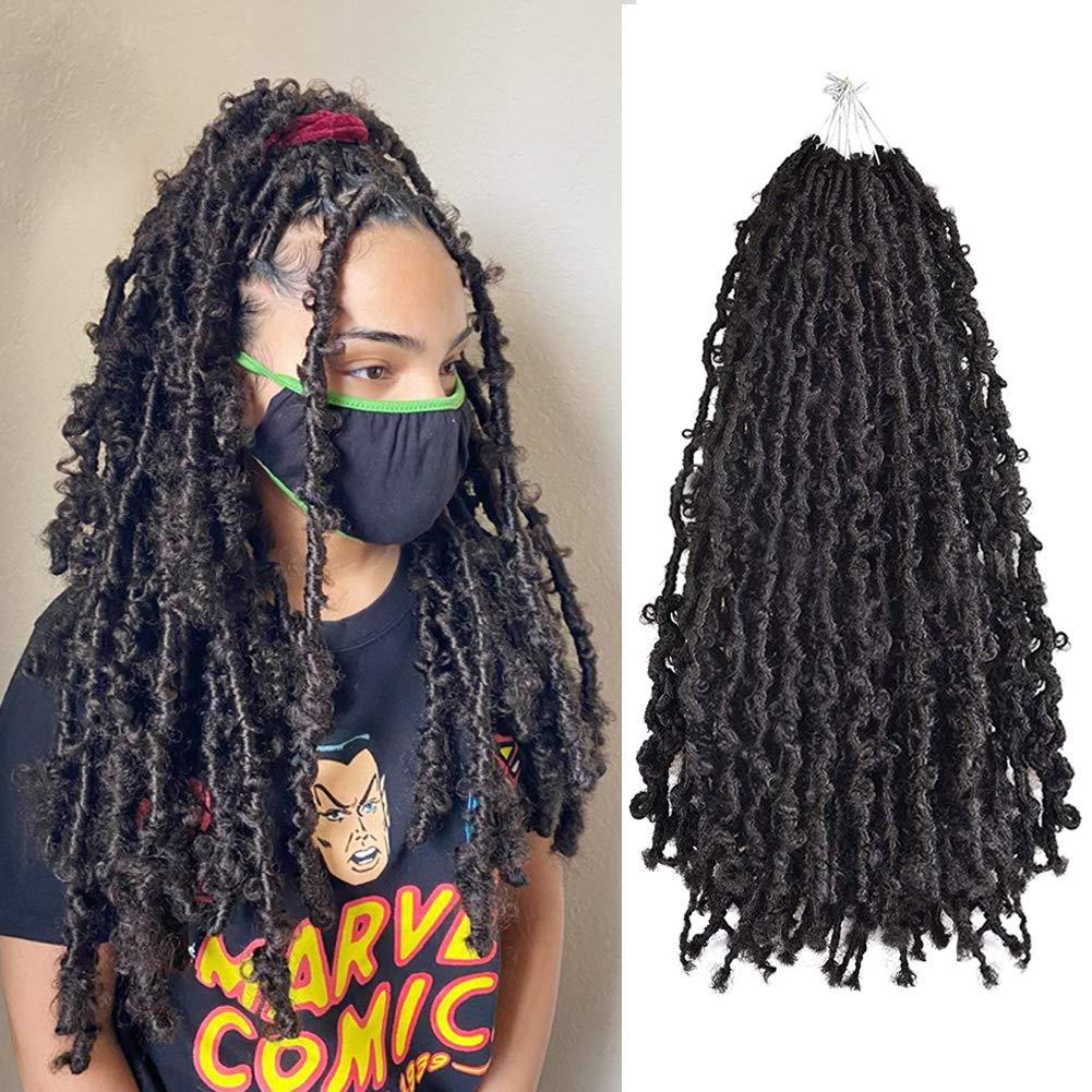 欧美假发化纤钩针发女蝴蝶曲辫子非洲脏辫butterfly locs化纤接发