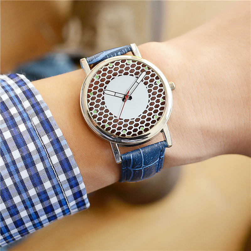 镂空网格网高档时装男士石英皮带手表批发