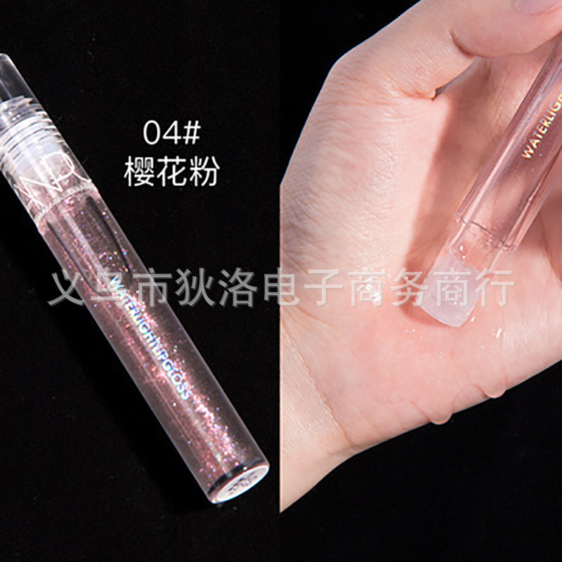 Demanpu Transparent Water Light Glass Lip Gloss Stacked Coated Pearl with Flash Mirror Lip Lacquer Cheap Water Mask Moisturizing Full Lips