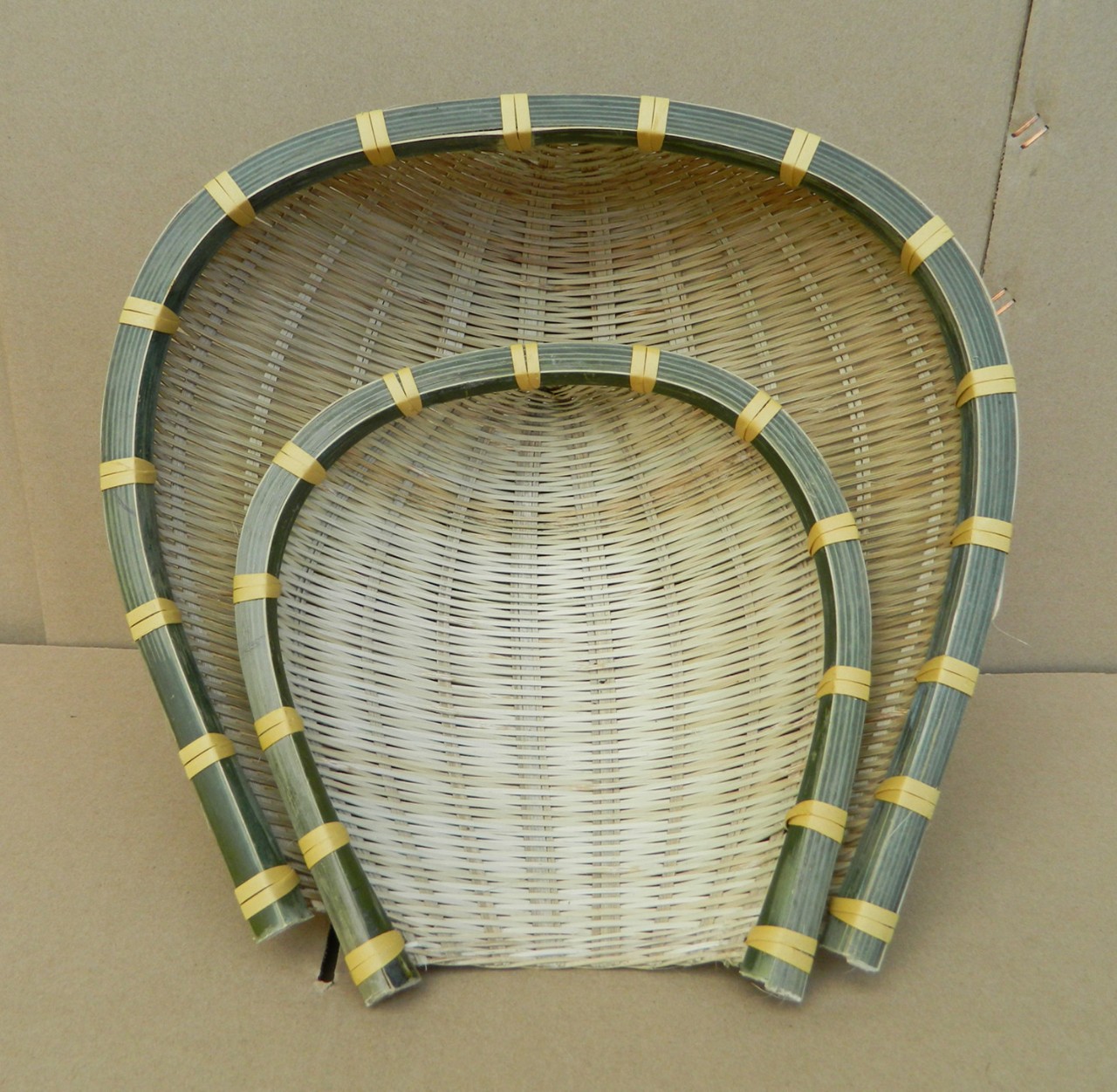 手工竹编筐制品开口簸箕筲箕沥水竹筐家用厨房用品筐 -阿里巴巴