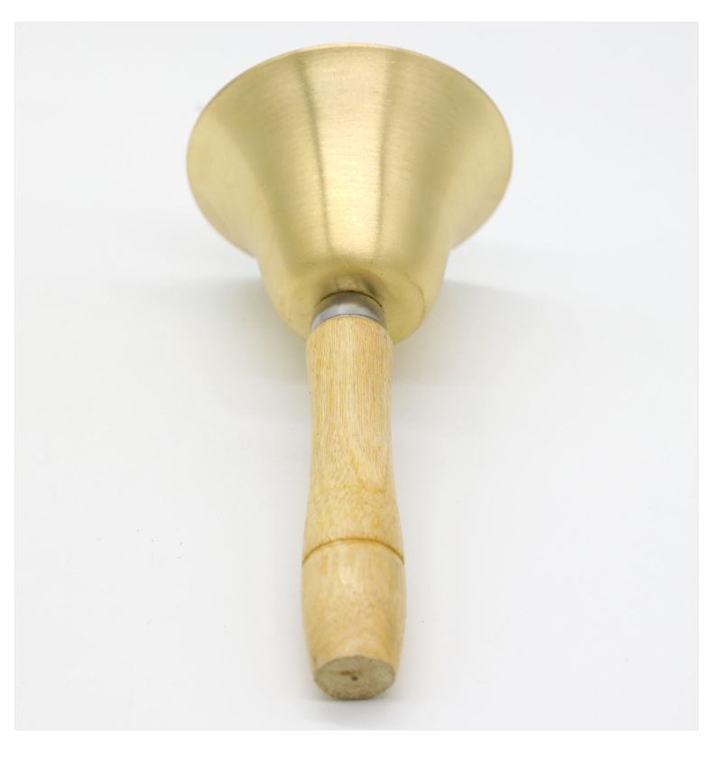 海川乐器大课铃小课铃8cm课铃木柄铜制 手摇铃铛 儿童玩具乐器