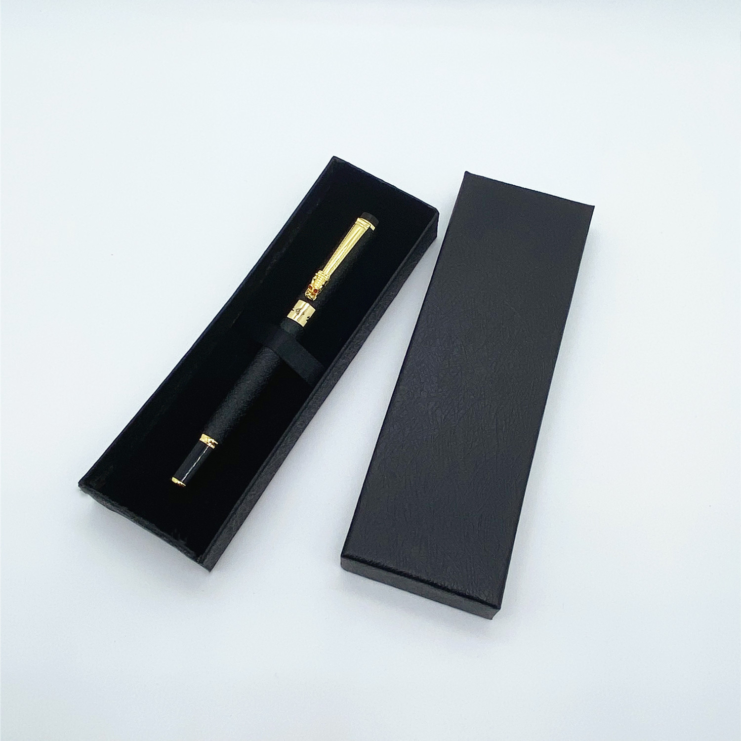 现货中性钢笔盒长方形笔盒子天地盖包装盒纸质通用黑色笔盒