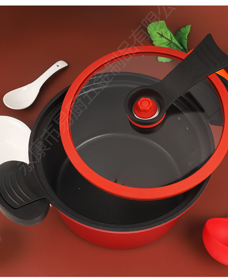 家用不锈钢锅多功能微压焖烧锅压力锅低压锅煮锅电磁炉燃气3.5l