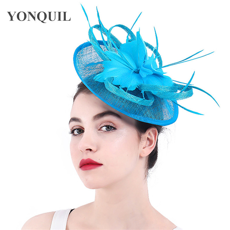 菲律宾进口麻纱高端头饰帽饰派对舞会旗袍配饰羽毛礼帽外贸货源